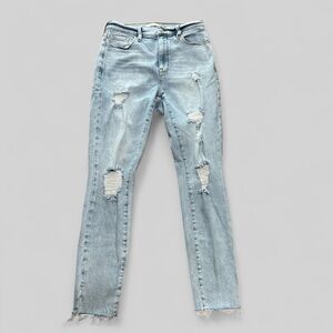 PacSun Blue Skinny Jeans Distressed Style